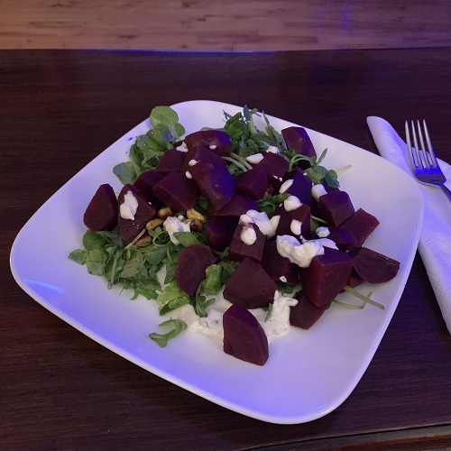 Beet Salad with Spiced Yogurt and Watercress
