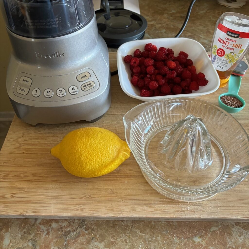 Raspberry and Flax Seed Jam Ingredients